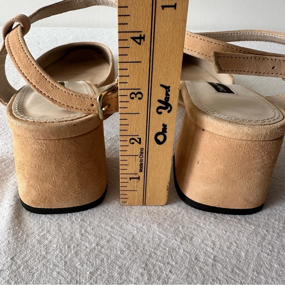 Zara Women's Tan and Black Heels with Buckle Two-Toned Shoes Workwear - Picture 5 of 7
